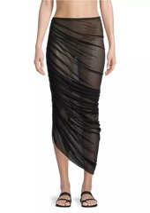 Norma Kamali Diana Ruched Long Skirt