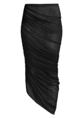 Norma Kamali Diana Ruched Long Skirt