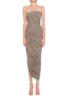 Norma Kamali Diana Strapless Gown In Bb Leopard