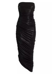 Norma Kamali Diana Strapless Ruched Lamé Dress