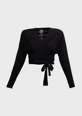 Norma Kamali Dolman Long-Sleeve Wrap Top