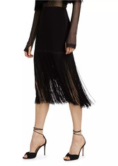 Norma Kamali Fringe-Hem Miniskirt