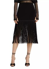 Norma Kamali Fringe-Hem Miniskirt