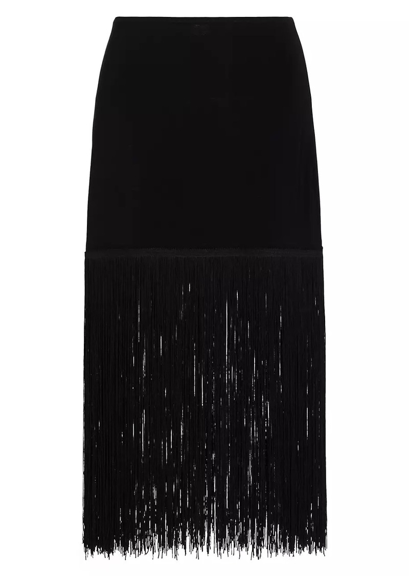 Norma Kamali Fringe-Hem Miniskirt