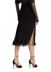 Norma Kamali Fringe-Hem Miniskirt