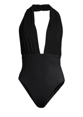 Norma Kamali Halter Low Back One-Piece Swimsuit