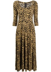Norma Kamali leopard pattern midi dress