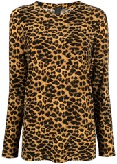 Norma Kamali leopard-print long-sleeved T-shirt