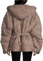 Norma Kamali Leopard Sleeping Bag Puffer Jacket