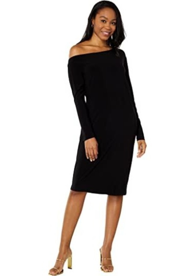 Norma Kamali Long Sleeve Drop Shoulder Dress