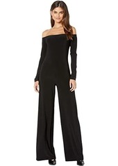 Norma Kamali Long Sleeve Off-Shoulder Jumpsuit