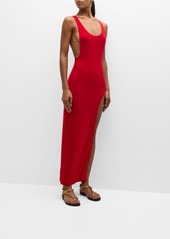 Norma Kamali Marissa Wide Slit Gown