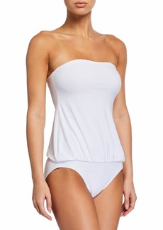 Norma Kamali Mio Strapless Babydoll One-Piece Swimsuit