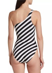 Norma Kamali Mio Striped One-Piece Swimsuit