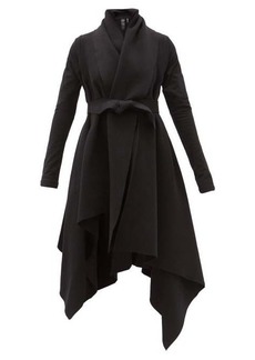 Norma Kamali - Blanket Asymmetric Cotton-blend Jersey Coat - Womens - Black