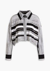 Norma Kamali - Cropped striped stretch-jersey shirt - Black - FR 38
