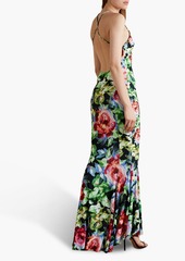 Norma Kamali - Floral-print stretch-jersey slip dress - Green - XS