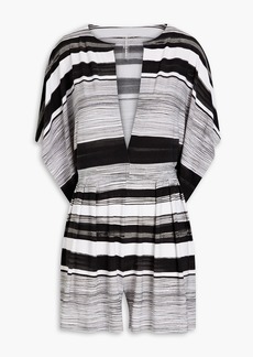 Norma Kamali - Gathered striped stretch-jersey playsuit - Gray - FR 36