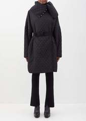 Norma Kamali - High-neck Belted Quilted Coat - Womens - Black