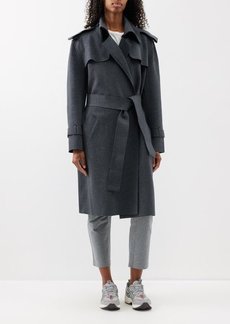 Norma Kamali - Jersey Wrap Trench Coat - Womens - Dark Grey