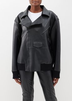 Norma Kamali - Oversized Faux-leather Jacket - Womens - Black