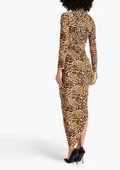 Norma Kamali - Ruched leopard-print stretch-jersey maxi dress - Animal print - FR 34