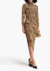 Norma Kamali - Ruched leopard-print stretch-jersey maxi dress - Animal print - FR 34