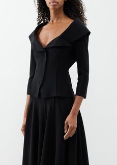 Norma Kamali - Single-breasted Cropped Jersey Jacket - Womens - Black