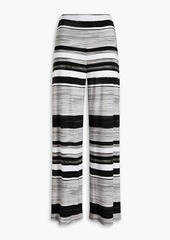 Norma Kamali - Striped stretch-jersey wide-leg pants - Gray - FR 32