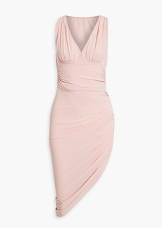 Norma Kamali - Tara asymmetric ruched stretch-jersey dress - Pink - FR 36