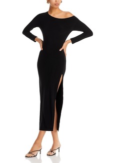 Norma Kamali Asymmetric Side Slit Midi Dress