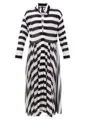 Norma Kamali Asymmetrical-striped shirtdress