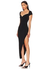 Norma Kamali Cap Sleeve Sweetheart Side Drape Gown