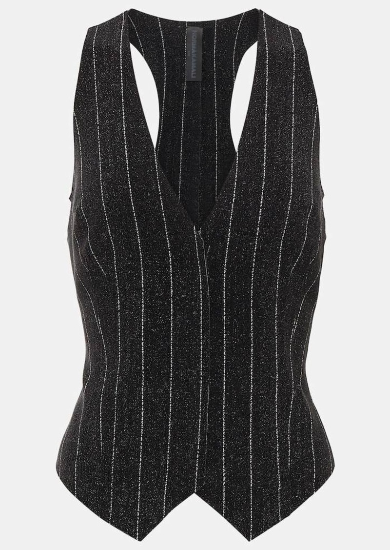 Norma Kamali Chalk stripe racerback vest