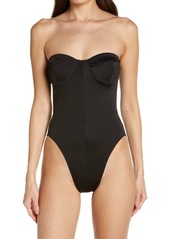 Norma Kamali Corset Strapless One-Piece Swimsuit