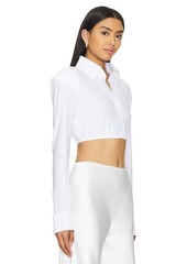 Norma Kamali Cropped Shirt With Shoulder Pads
