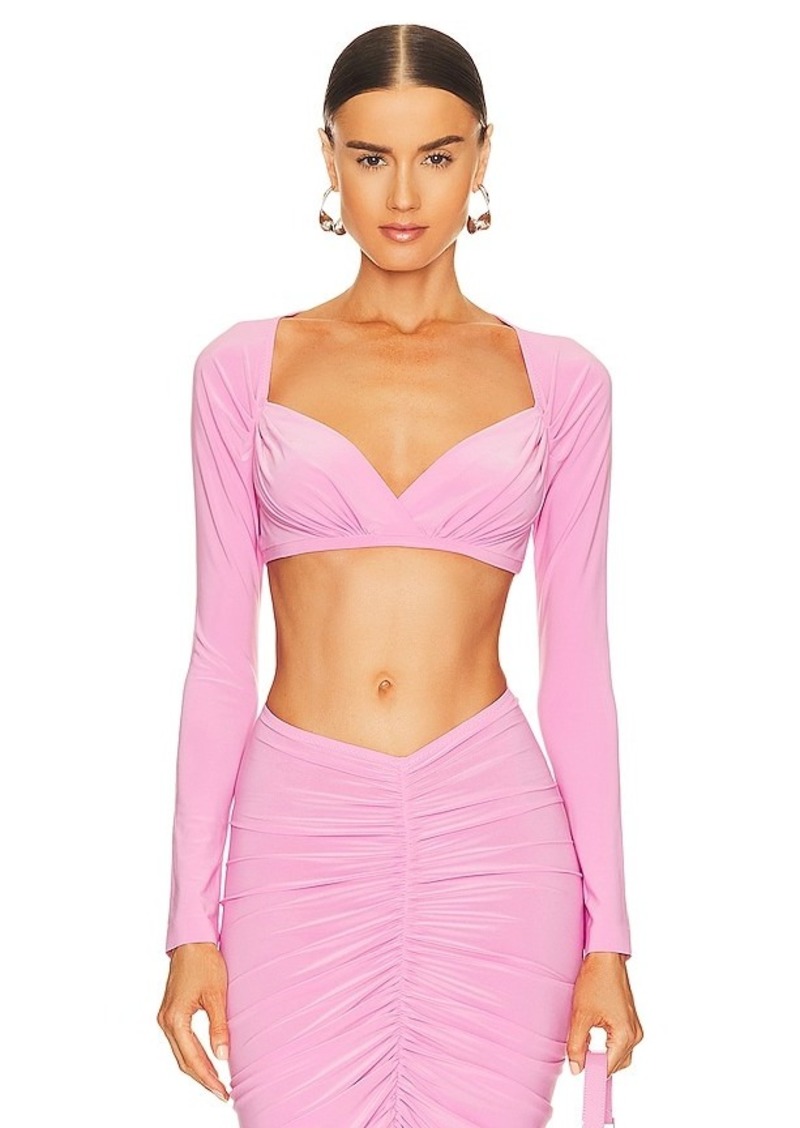 Norma Kamali Cropped Sweetheart Top