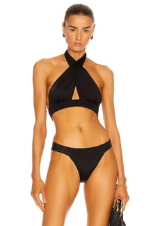 Norma Kamali Cross Halter Bikini Top