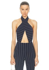 Norma Kamali Cross Halter Bodysuit