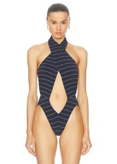 Norma Kamali Cross Halter Bodysuit