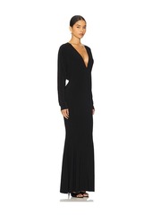 Norma Kamali Dolman V Neck Fishtail Gown