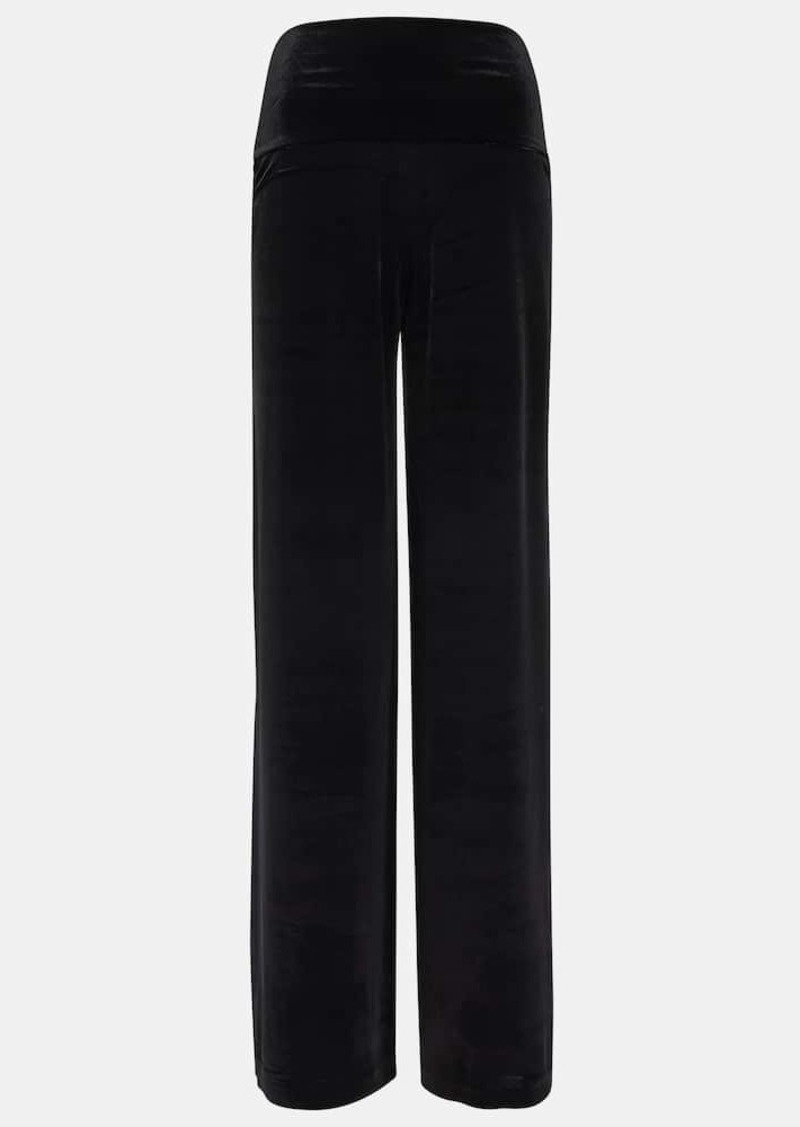 Norma Kamali Elephant velvet wide-leg pants