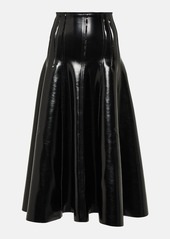 Norma Kamali Faux patent leather midi skirt