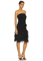 Norma Kamali Feather All In One Mini Dress