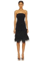 Norma Kamali Feather All In One Mini Dress