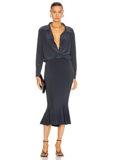 Norma Kamali for FWRD Boyfriend Shirt Fishtail Dress