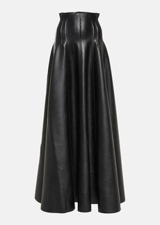Norma Kamali Grace flared faux leather maxi skirt