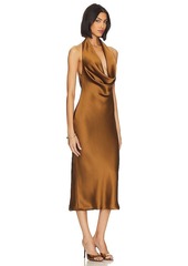 Norma Kamali Halter Drape Midi Dress