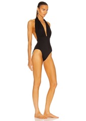 Norma Kamali Halter Low Back One Piece Swimsuit