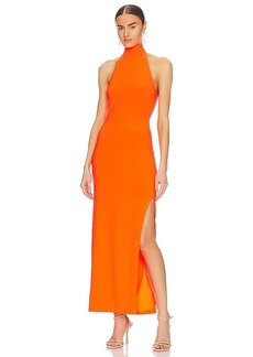 Norma Kamali Halter Turtleneck Gown